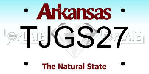 TJGS27 Arkansas License Plate