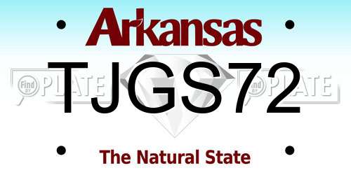 TJGS72 Arkansas License Plate