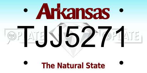 TJJ5271 Arkansas License Plate