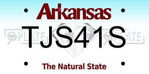 TJS41S Arkansas License Plate