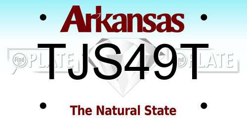 TJS49T Arkansas License Plate