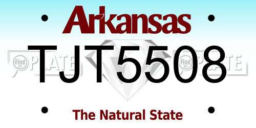 TJT5508 Arkansas License Plate