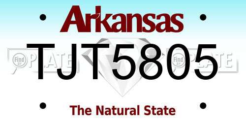 TJT5805 Arkansas License Plate