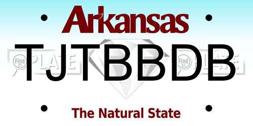 TJTBBDB Arkansas License Plate