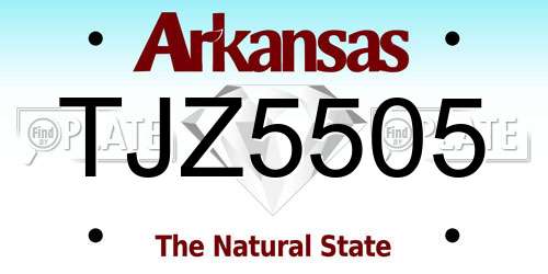 TJZ5505 Arkansas License Plate