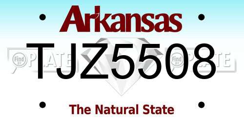 TJZ5508 Arkansas License Plate