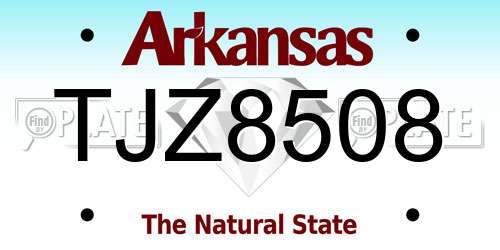 TJZ8508 Arkansas License Plate
