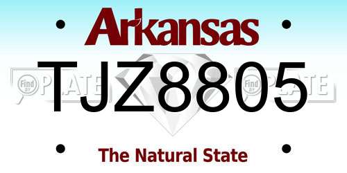 TJZ8805 Arkansas License Plate