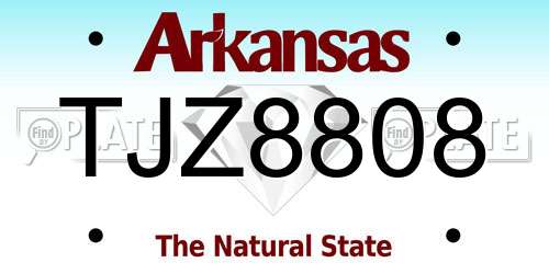 TJZ8808 Arkansas License Plate