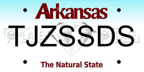 TJZSSDS Arkansas License Plate