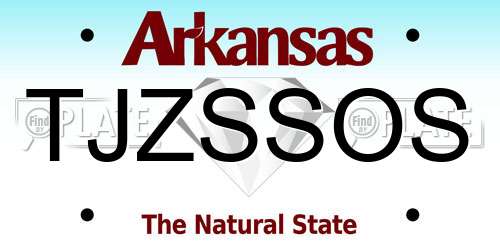 TJZSSOS Arkansas License Plate