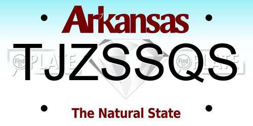 TJZSSQS Arkansas License Plate