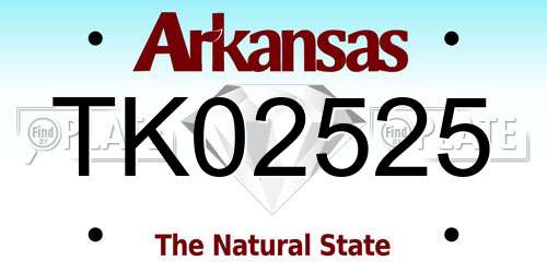 TK02525 Arkansas License Plate