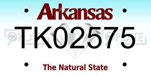 TK02575 Arkansas License Plate