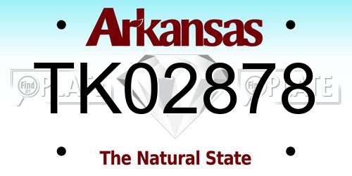 TK02878 Arkansas License Plate