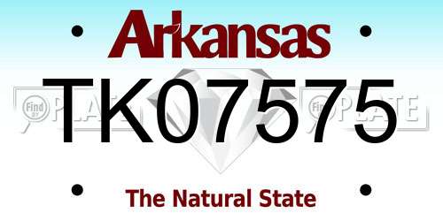 TK07575 Arkansas License Plate
