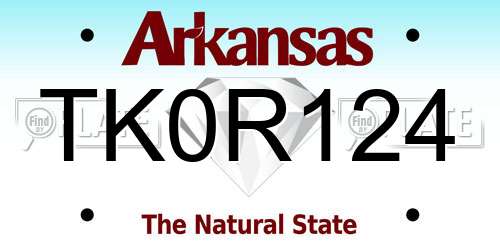 TK0R124 Arkansas License Plate