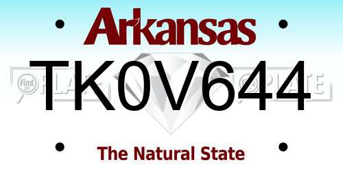 TK0V644 Arkansas License Plate