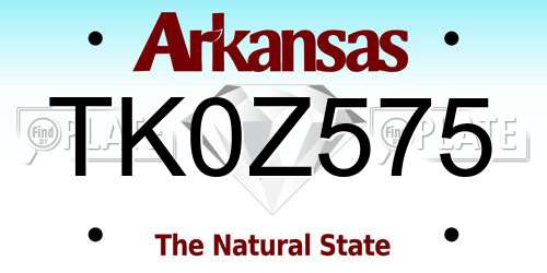 TK0Z575 Arkansas License Plate