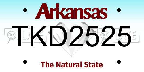 TKD2525 Arkansas License Plate