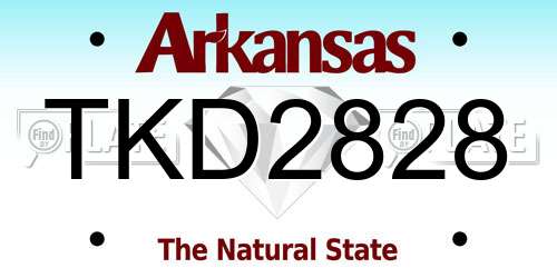 TKD2828 Arkansas License Plate
