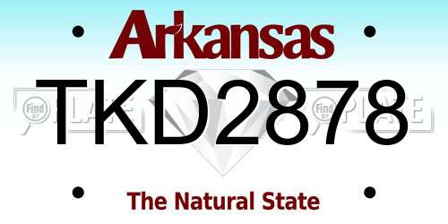 TKD2878 Arkansas License Plate