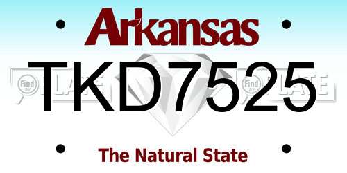 TKD7525 Arkansas License Plate