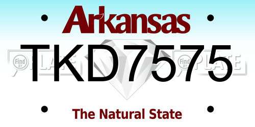 TKD7575 Arkansas License Plate