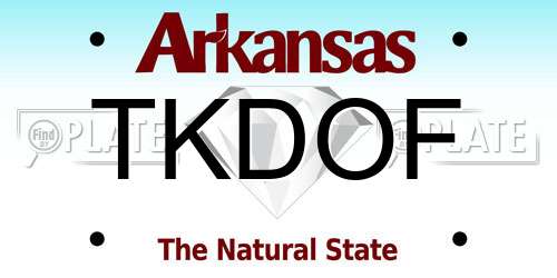 TKDOF Arkansas License Plate