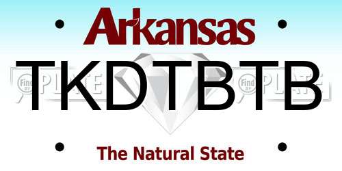 TKDTBTB Arkansas License Plate