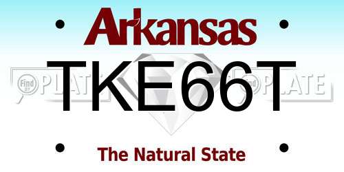 TKE66T Arkansas License Plate