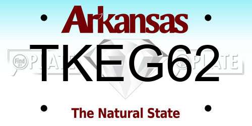 TKEG62 Arkansas License Plate