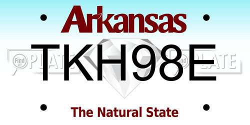 TKH98E Arkansas License Plate