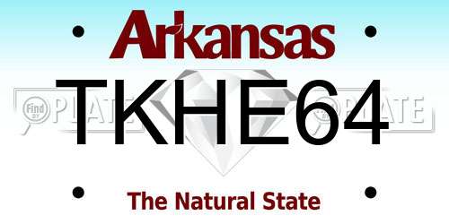 TKHE64 Arkansas License Plate