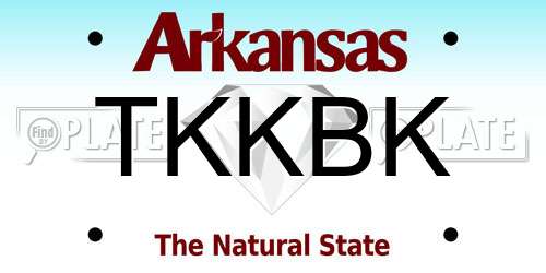 TKKBK Arkansas License Plate