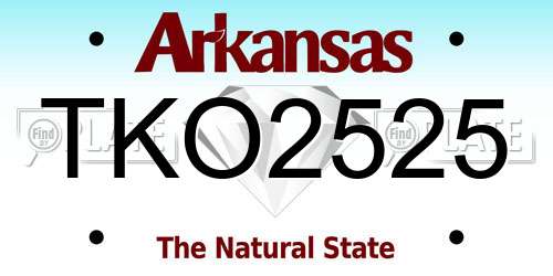 TKO2525 Arkansas License Plate