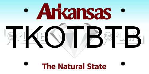 TKOTBTB Arkansas License Plate
