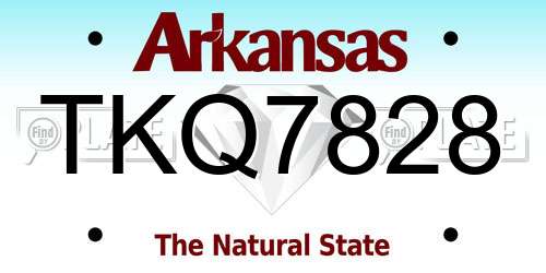 TKQ7828 Arkansas License Plate