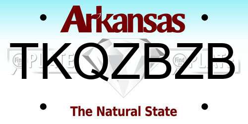TKQZBZB Arkansas License Plate