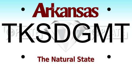 TKSDGMT Arkansas License Plate
