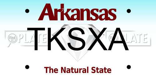 TKSXA Arkansas License Plate