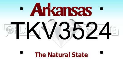 TKV3524 Arkansas License Plate