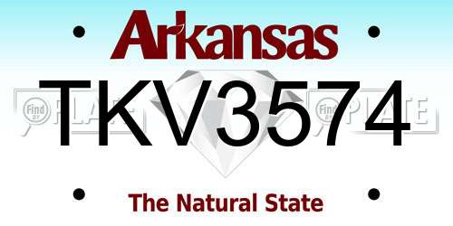 TKV3574 Arkansas License Plate