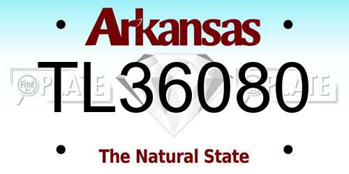 TL36080 Arkansas License Plate