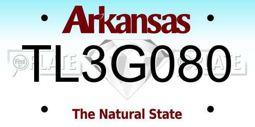 TL3G080 Arkansas License Plate
