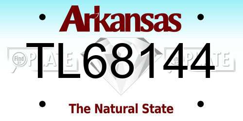 TL68144 Arkansas License Plate