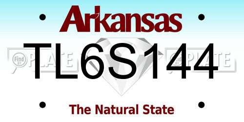 TL6S144 Arkansas License Plate