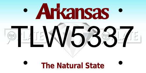 TLW5337 Arkansas License Plate