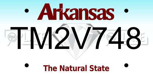 TM2V748 Arkansas License Plate