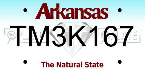 TM3K167 Arkansas License Plate